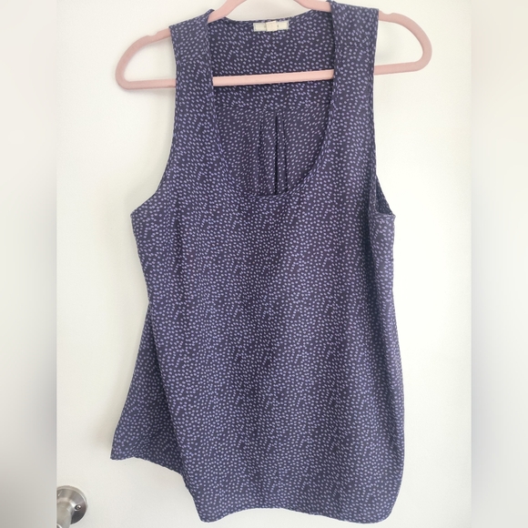 Purple Polka Dot Sleeveless Blouse XL - Picture 4 of 5